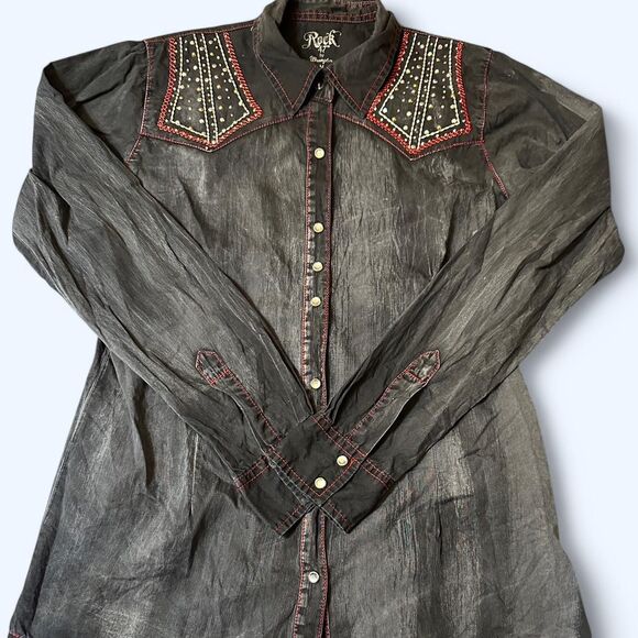Wrangler Tops - Rock 47 by Wrangler Embellished Western Shirt – Size M